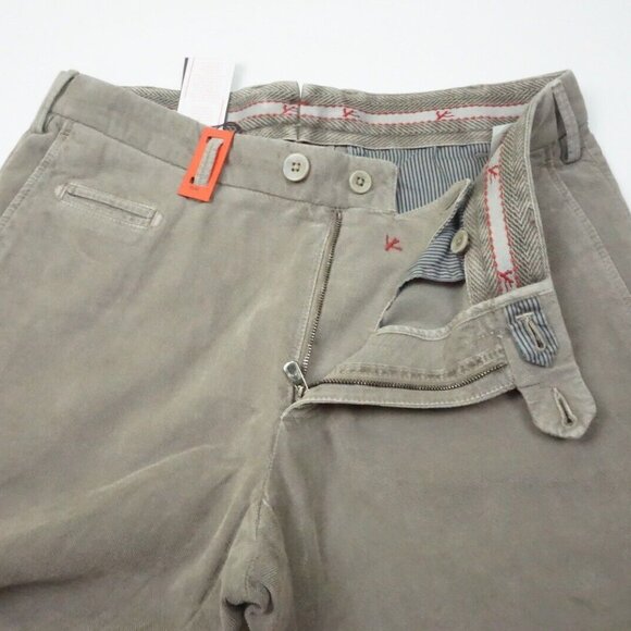 Isaia Tinto Slim Brown Textured Cotton Blend Casual Men Chino Pant 48R EU NEW - Picture 4 of 8